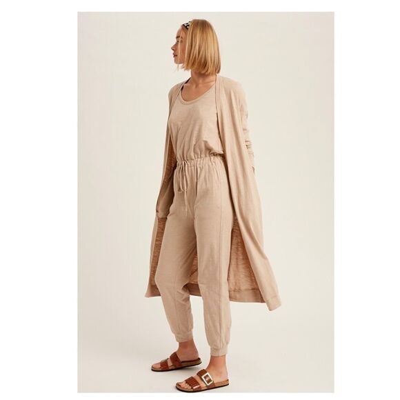 TEXTURED Cotton Jumpsuit & Long Cardigan Knit Sets - Picture 7 of 14